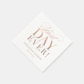 Best Day Ever Wedding Napkin Roos Gold Servet (Hoek)