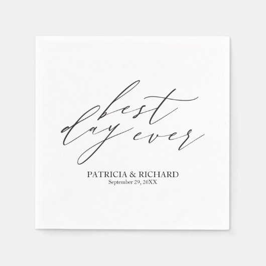 Best Day Ever Wedding Napkins Servet (Voorkant)