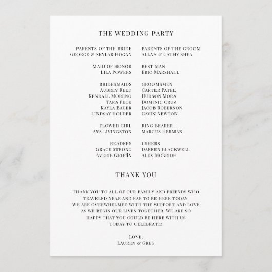 Best Day Ever Wedding Order of Ceremony Programmakaart (Achterkant)