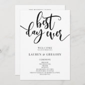 Best Day Ever Wedding Order of Ceremony Programmakaart (Voorkant / Achterkant)
