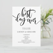 Best Day Ever Wedding Order of Ceremony Programmakaart (Staand voorkant)