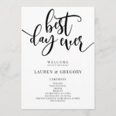 Best Day Ever Wedding Order of Ceremony Programmakaart (Voorkant)