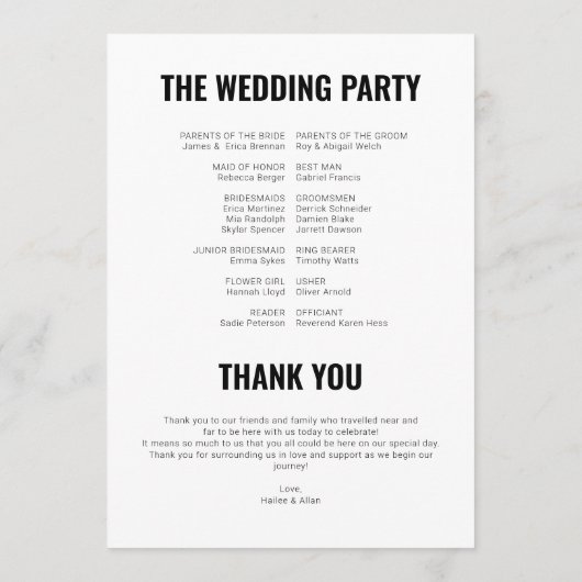 Best Day Ever Wedding Timeline Program Programmakaart (Achterkant)