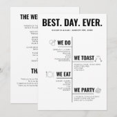 Best Day Ever Wedding Timeline Program Programmakaart (Voorkant / Achterkant)