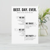 Best Day Ever Wedding Timeline Program Programmakaart (Staand voorkant)