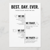Best Day Ever Wedding Timeline Program Programmakaart (Voorkant)