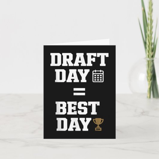 Best Day Fantasy Football Draft Day Celebration T- Kaart (Voorkant)