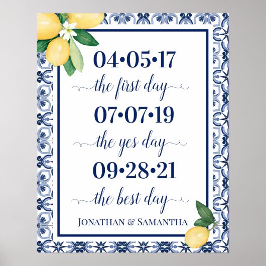 Best Day Wedding Date Yes Day Mediterranean Poster (Voorkant)