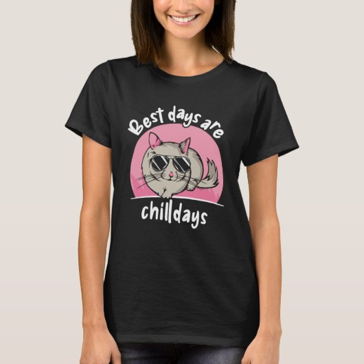 Best Days Are Chilldays Long Tail Chinchilla T-shirt (Voorkant)