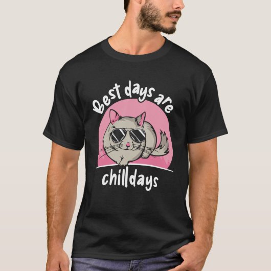 Best Days Are Chilldays Long Tail Chinchilla T-shirt (Voorkant)