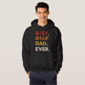 Best Deaf Dad Ever ASL Hand Sign Language Deaf Pri Hoodie (Voorkant volledig)