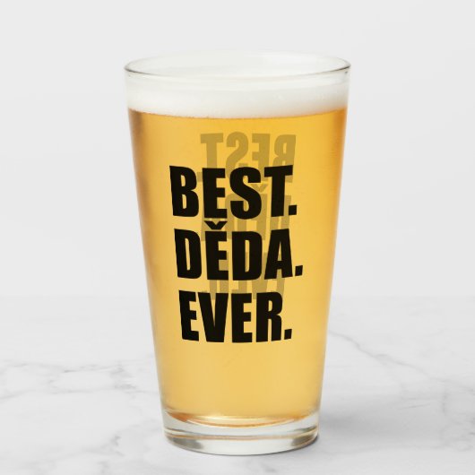 Best Deda Ever Czech Grandfather Glas (Voorkant gevuld)
