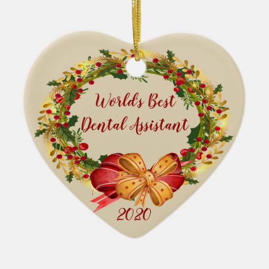 Best Dental Assistant Antiek Wreate Kerstmis Keramisch Ornament (Voorkant)