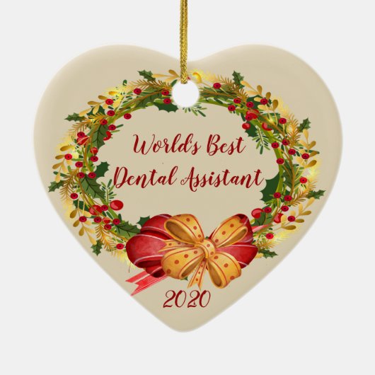Best Dental Assistant Antiek Wreate Kerstmis Keramisch Ornament (Achterkant)