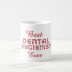 Best Dental Hygienist Ever Teeth Lips Typografie Koffiemok