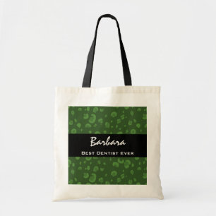 Best Dentist Ever Custom Name Green Leopard Tote Bag
