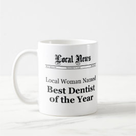 Best Dentist of The Year Newspaper Mug - Women Koffiemok