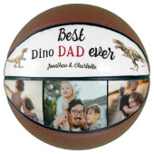 Best Dino Dad Ever Photo Collage Basketbal (Voorkant)
