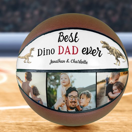 Best Dino Dad Ever Photo Collage Basketbal