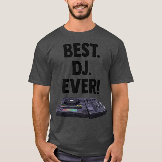 Best DJ Ever Platenspeler Music Novelity Equalizer T-shirt (Voorkant)