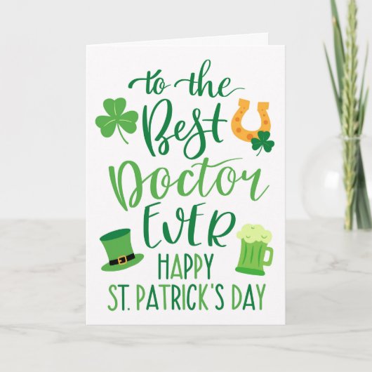 Best Doctor Ever St Patrick's Day Typografie Kaart (Voorkant)
