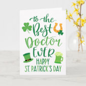 Best Doctor Ever St Patrick's Day Typografie Kaart (Gele Bloem)