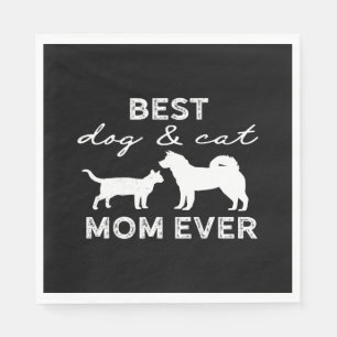 Best Dog and Cat Mam Gift Cute Crazy Cat Lady Dog Servet