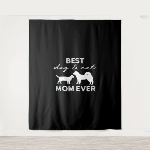 Best Dog and Cat Mam Gift Cute Crazy Cat Lady Dog Wandkleed