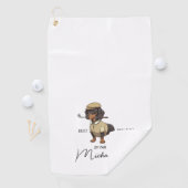 Best Dog By Par Dachshund Name Text Golf Towel Golfhanddoek (Insitu)
