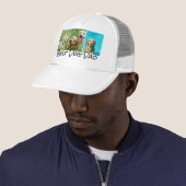Best Dog Dad 3 Photo Collage Trucker Hat Trucker Pet (In situ)