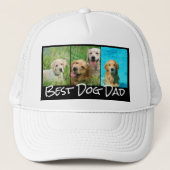 Best Dog Dad 3 Photo Collage Trucker Hat Trucker Pet (Voorkant)