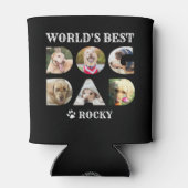 Best Dog Dad 6 Photo Collage Paw Hondenliefhebber Blikjeskoeler (Achterkant)