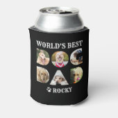 Best Dog Dad 6 Photo Collage Paw Hondenliefhebber Blikjeskoeler (Blikje Achterkant)