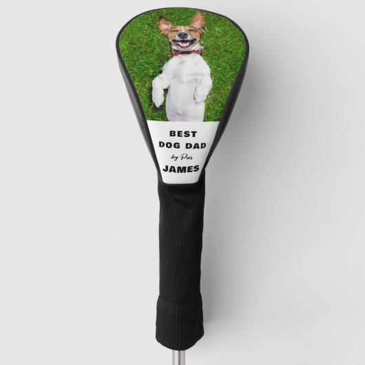 BEST DOG DAD Aangepaste Foto Vaderdag Golfheadcover (Voorkant)