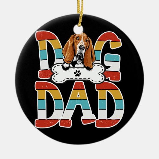 Best Dog Dad Basset Hound Hondenliefhebbers Keramisch Ornament (Voorkant)