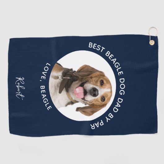 Best Dog Dad beroemd gemaakt door Far Pet Beagle Golfhanddoek (Horizontaal)