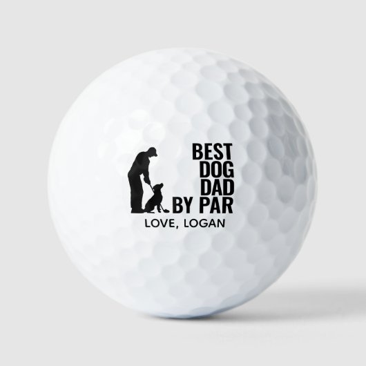 Best Dog Dad beroemd gemaakt door Par Simple With Golfballen (Voorkant)