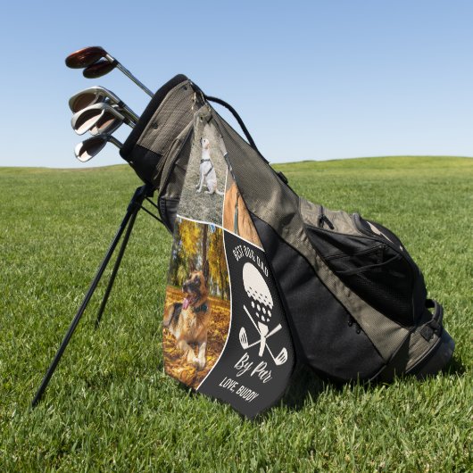 Best Dog Dad by Par Custom Dog 3 Photo Fathers Day Golfhanddoek (Groen)