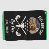 Best Dog Dad by Par Custom Dog Foto Vaderdag Golfhanddoek (Horizontaal)