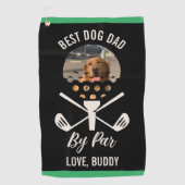 Best Dog Dad by Par Custom Dog Foto Vaderdag Golfhanddoek (Voorkant)