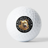 BEST DOG DAD BY PAR Foto Grappige aangepaste kleur Golfballen (Voorkant)