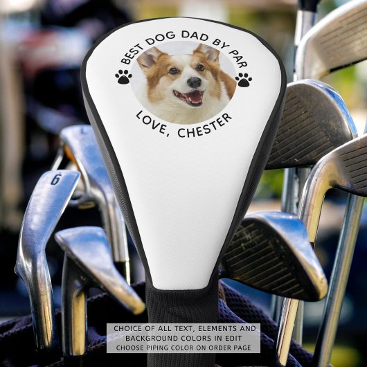 BEST DOG DAD BY PAR Foto Pawprints Golfheadcover