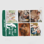 Best Dog Dad By Par Fotocollage voor Vaderdag Golfhanddoek (Horizontaal)