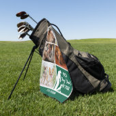 Best Dog Dad By Par Fotocollage voor Vaderdag Golfhanddoek (Groen)
