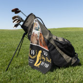 Best Dog Dad By Par Fotocollage voor Vaderdag Golfhanddoek (Groen)