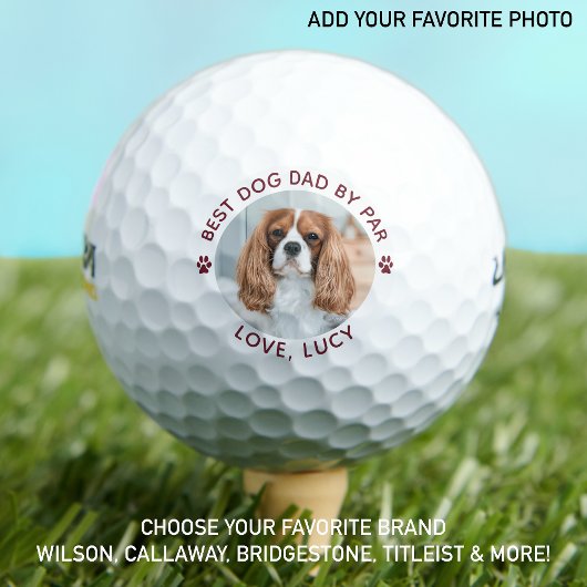 Best DOG DAD By Par Gepersonaliseerde Paw Print Fo Golfballen