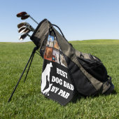 Best Dog Dad By Par Golf met aangepaste 6 foto's Golfhanddoek (Groen)