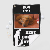 Best Dog Dad By Par Golf met aangepaste foto Golfhanddoek (Insitu)