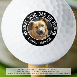 BEST DOG DAD BY PAR Pawprints Foto Aangepaste kleu Golfballen