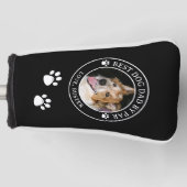 BEST DOG DAD BY PAR Photo Pawprints Custom Kleuren Golfheadcover (Voorkant)